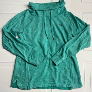 Women’s The Black Dog Cowl Neck Sweatshirt Green Blue Teal Size XS